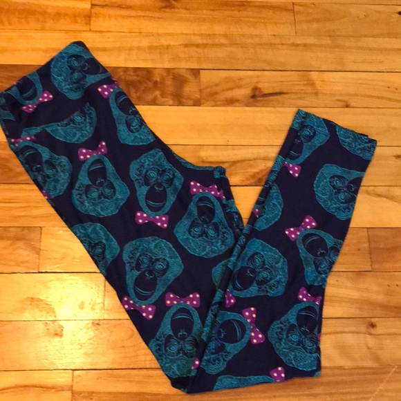 One Size LuLaRoe Monkeys w/bow ties leggings - Picture 3 of 4